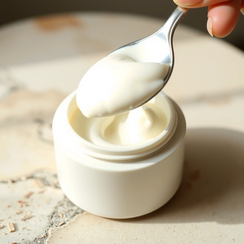 Tekstur krim wajah alami